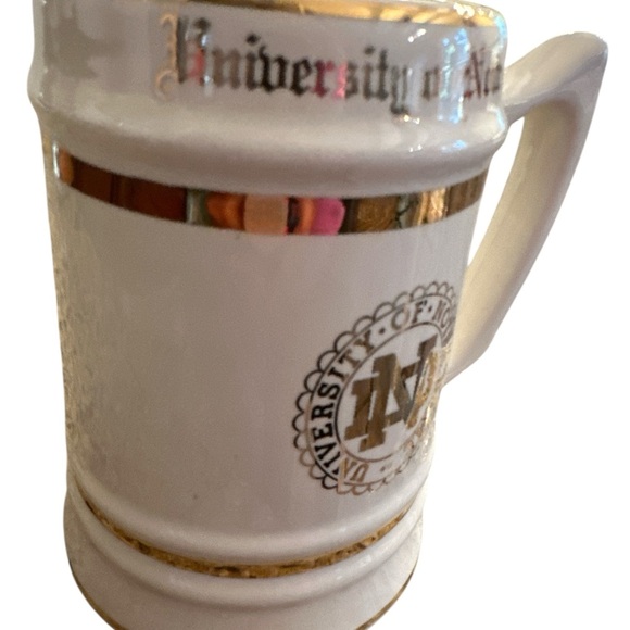 VTG Notre Dame University WC Bunting Large Mug Stein Cup in Off White Gold Trim - Picture 5 of 8